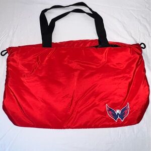 EUC Unique Washington Capitals Padded Nylon Large Tote w/Drawstring & Handles